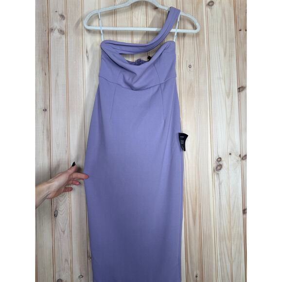 NWT Lulus Hold Your Attention Lilac One-Shoulder Sleeveless Midi Dress Banquet S - Picture 4 of 9
